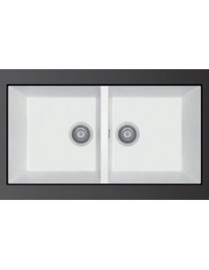 Fregadero Frecan Quadra Doble BM  Granit Blanco Mi